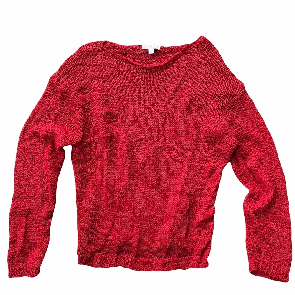 J. Crew Women's Vibrant Red Crew Neck Sweater